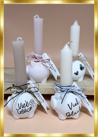 Glücksschwein zum Geburtstag
Geburtstagskerze
Mitbringsel für jeden Anlass